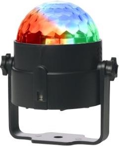 Enzo denver led partybol disco 4w 7 functies +ab zwart - 9700210