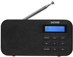 Laden Sie das Bild in Galerie -Viewer, Enzo denver radio dab+ 230v of batterij + dual wekfunctie zwart - 8140310
