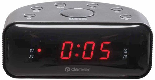 Chargez l'image dans la visionneuse de la galerie, Enzo denver wekkerradio led fm zwart dual alarm - 8140211
