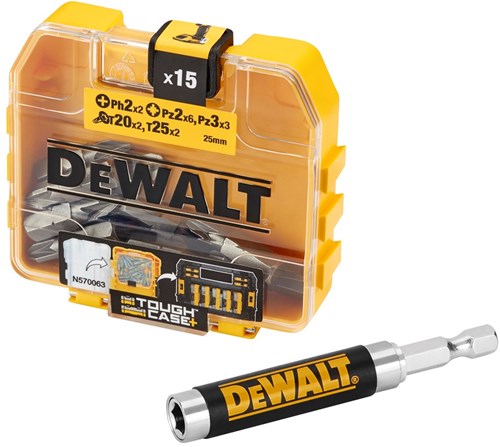 Load image into Gallery viewer, Dewalt accessoires dt71511 | bitset met magnetische schroefgeleider | 15-delig - dt71511
