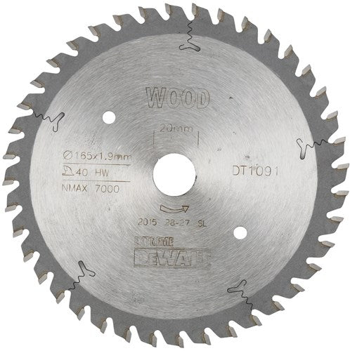 Dewalt accessoires cirkelzaagblad | 165x20x40t - dt1091-qz