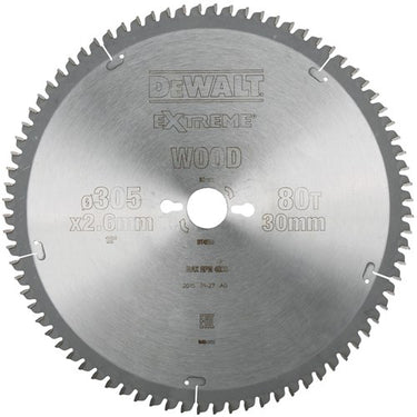 Dewalt accessoires cirkelzaagblad 305x30x80t, trapezium, negatief 5°, kerf 2,6mm - dt4283-qz