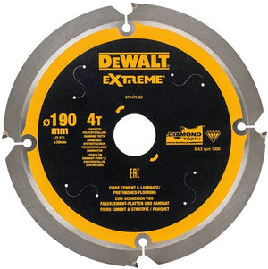 Dewalt accessoires cirkelzaagblad pcd laminaat vezelcement 190x30x4t - dt1472-qz