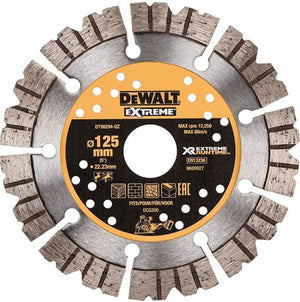 Dewalt accessoires dewalt extreme runtime serie - diamantzaagblad - 125mm - precisie snijden - droog en nat gebruik