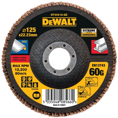 Dewalt accessoires lamellen schuurschijf extreme 125x22.2mm 60g - dt30612-qz - 1 stuk - dt30612-qz