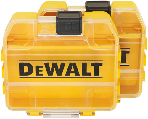 Dewalt accessoires dewalt toughcase+ serie - pudełko op bity - 2 stuks - compatibel met tstak - zichtbaar deksel