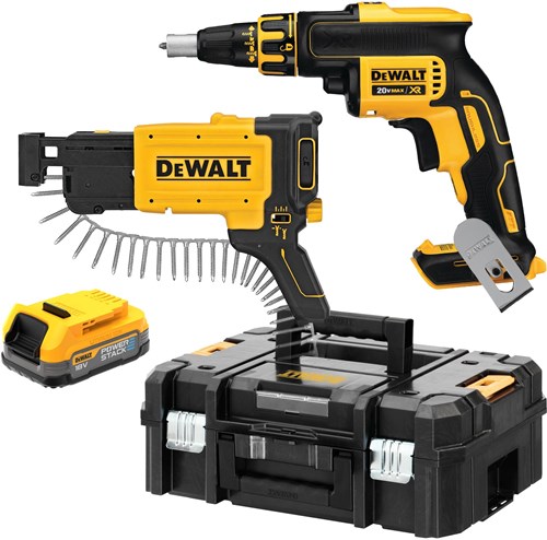 Load image into Gallery viewer, Dewalt dcf620e1k accu gipsplaatschroevendraaier | 1 4 | 18v xr powerstack (1x 1.7ah accu)

