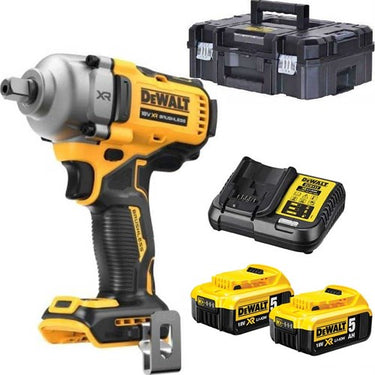 Dewalt dcf892p2t-qw | xr brushless accu slagmoersleutel 18v 1 2 met pin-aansluiting in tstak (2x 5.0ah accu + lader) - dcf892p2t-qw