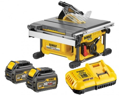 Afbeelding laden in galerijviewer, Dewalt dcs7485t2-qw | xr flexvolt accu tafelzaag 54v 210mm (2x 6.0ah accu + dcb118 snellader) - dcs7485t2-qw
