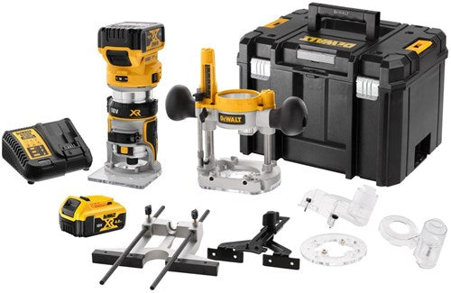 Load image into Gallery viewer, Dewalt dcw604p2 | accu bovenfrees kantenfrees | 18v | 5.0ah | li-ion | set - dcw604p2-qw
