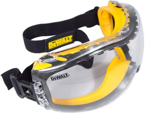 Afbeelding laden in galerijviewer, Dewalt dpg82-11d eu veiligheidsbril incl. anticondens-bescherming zwart geel din en 166
