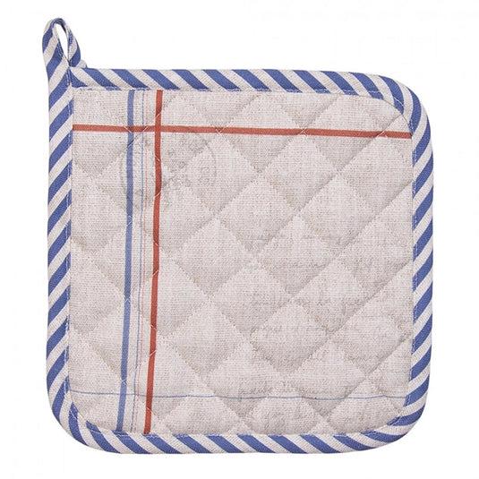 Clayre eef pannenlap haan beige blauw 20x20cm