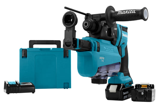 Makita dhr182twju accu combi boorhamer 18v | sds-plus | 5.0ah in mbox met stofafzuiging - dhr182twju