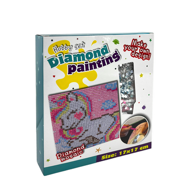 Diamond painting set eenhoorn 17x17cm