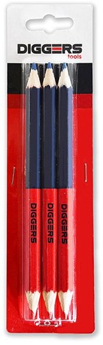 Diggers duo potlood | 17,6cm | rood blauw | 12 stuks - dig425