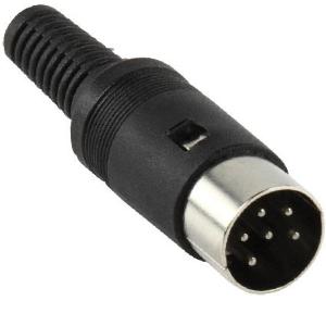 Nedis din-connector 6.0mm vernikkeld male recht