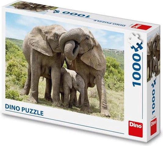 Dinotoys dino puzzel - familie olifanten - 1000 stukjes