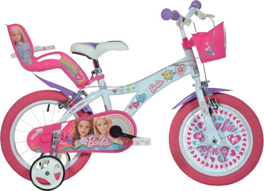 Dino 14 Inch 24 cm Meisjes Knijprem Wit Roze