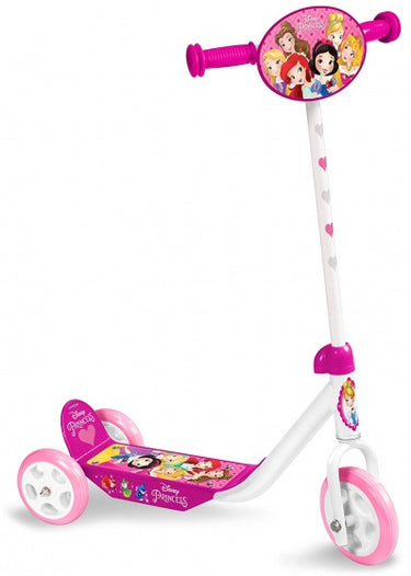 Princess 3-wiel kinderstep meisjes vrijloop wit roze