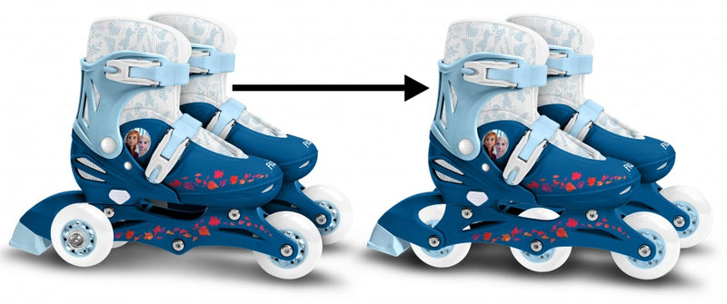 Load image into Gallery viewer, Frozen 2 inline skates hardboot wit blauw maat 27-30
