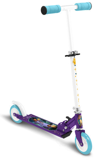 Load image into Gallery viewer, Disney Wish 2-wiel Kinderstep Opvouwbaar Voetrem Paars Blauw
