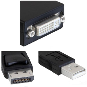 Delock adapter displayport > dvi-i (zwart, + usb (23cm), actief)
