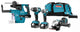 Makita dlx4103w 18 v combiset voor allround boor-, schroef- en slijpwerk 3x 5,0 ah accu's - dlx4103w