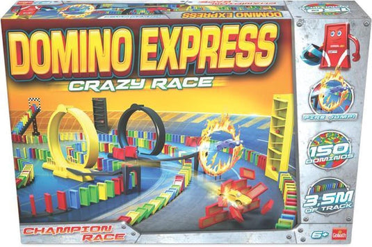 Goliath domino express crazy race domino stenen champion race met 150 domino stenen