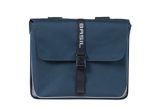 Basil Forte dubbele fietstas, waterafstotend, navy blauw zwart, 35L