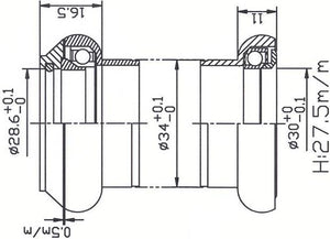 Tecora e balhoofdstel1 1 8 inch ahead cartr alu 30.0 conus zwart