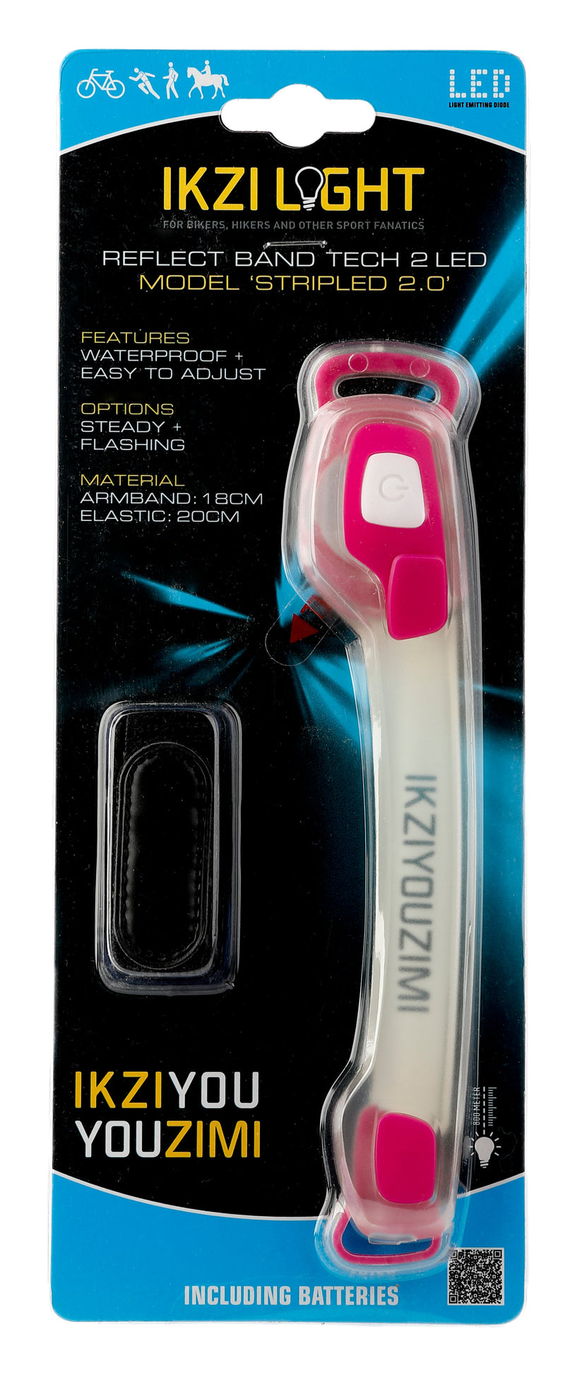 Cargue la imagen en el visor de la galería, Buzaglo ikzilight armband stripled 2 x led roze
