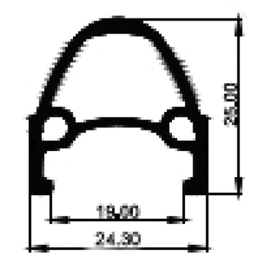 Velg 28 inch 622 primax e srx zwart 36 geslepen zijkant