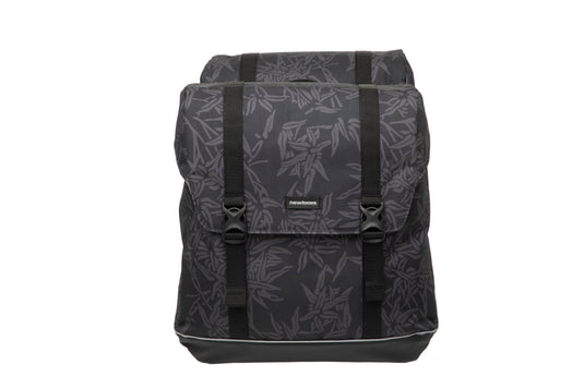 Newlooxs New Fietstas Alba Double Waterafstotend Polyester MIK Bagagedrager Zwart Groen Zand