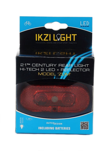 Buzaglo ikzilight achterlicht op drager zlim zwart reflectie-scherm en dragerfit 2 hi-tech led rood