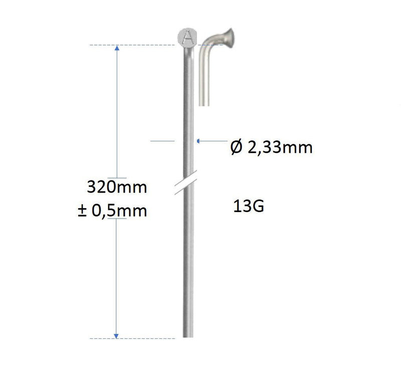 Afbeelding laden in galerijviewer, Spaken Alpina 13G (2,34) RVS Zonder draad | 320mm | P144
