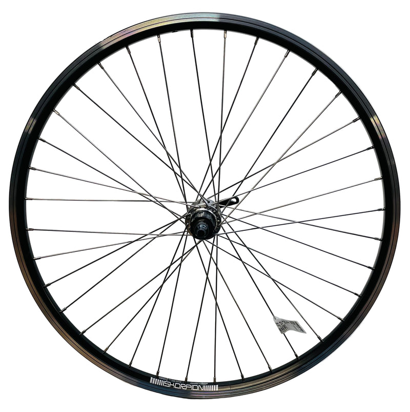 Afbeelding laden in galerijviewer, Rodi achterwiel 26 - 559x19 skorpion alu. zwart fm32 qr cassette 8 9
