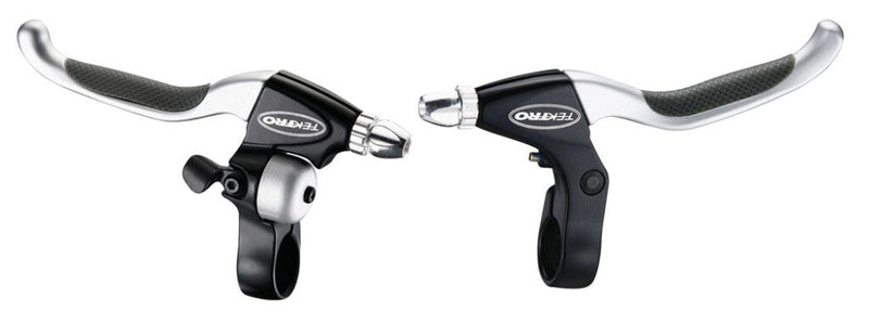 Afbeelding laden in galerijviewer, TEKTRO CL530TS+CL533RT Rollerbrake remgreepset 4-vinger zwart satijn met bel (hangverpakking)
