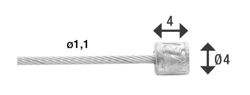Load image into Gallery viewer, Elvedes schakel binnenkabel 3000mm rvs ø1,1mm shimano sram nippel (op kaart) - zilver
