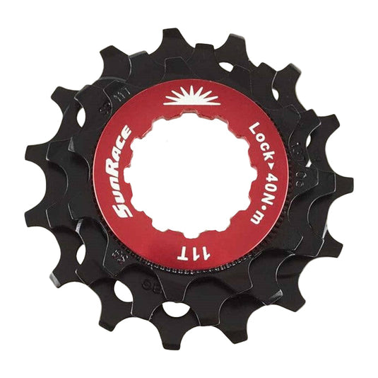 Sunrace sluitring met kransjes 12v 10 12 14t zwart