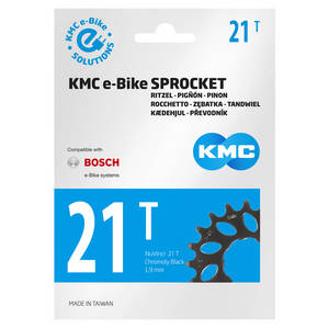 Afbeelding laden in galerijviewer, KMC tandwiel Bosch Gen 2 super narrow 21T vóór zwart

