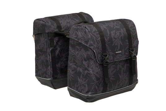 Newlooxs New Fietstas Alba Double Waterafstotend Polyester MIK Bagagedrager Zwart Groen Zand