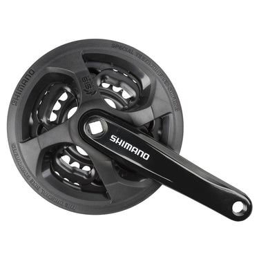 Messingschlager shimano fc-ty301 tourney kettingwiel set 6 7 8 spd. 170 mm. 42 34 24 zwart (-6 mm diep)