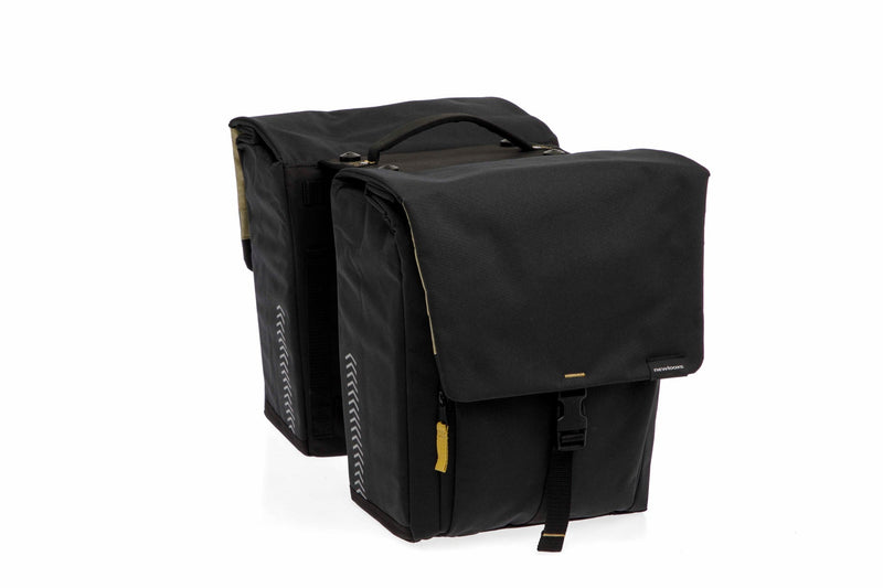 Afbeelding laden in galerijviewer, Burgers - new looxs new looxs ® tulum double mik - dubbele fietstas - 100% gerecycled polyester - geschikt voor elektrische fietsen - voor mik-bagagedrager - afneembare fietstas - 32 liter - zwart
