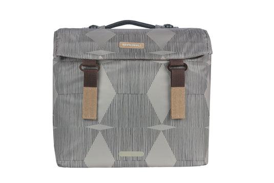 Basil Elegance dubbele fietstas, gerecycled PET, waterkerend, MIK, zwart, 40-49L