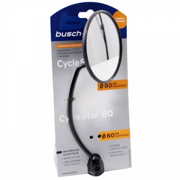 Afbeelding laden in galerijviewer, Busch Muller Fietsspiegel BUSCH MÜLLER 901 ø80 mm met 13 cm lange stang
