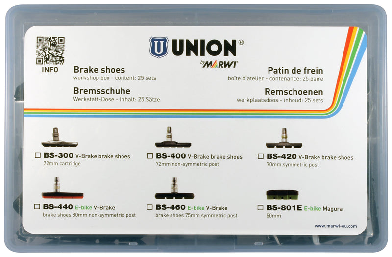 Afbeelding laden in galerijviewer, Marwi union velgremblokset bs-440 v-brake 80mm (25pr)

