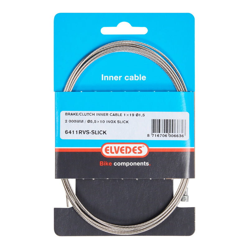 Load image into Gallery viewer, Elvedes cable systems bv elvedes rem binnenkabel 2000mm rvs slick �1,5mm v-nippel
