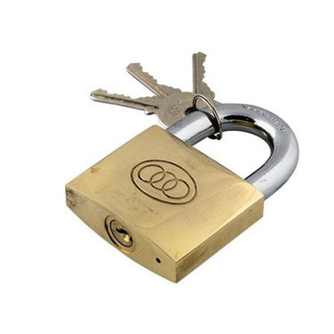 Buzaglo tri-circle hangslot square 32 mm. messing no. 263