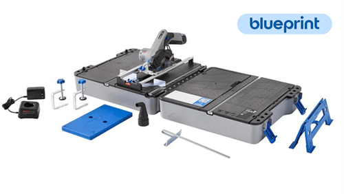 Dremel blueprint 12v compactzaag cs12jm | 12v draagbaar zaagstation | zaagstation + koffer + 1 x 12v 2,0 ah accu + snellader - f013cs12jm