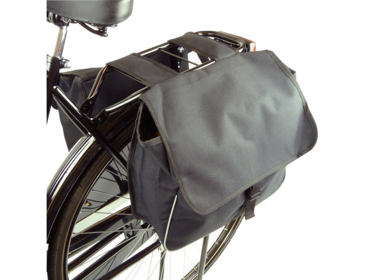 Load image into Gallery viewer, Dresco basic shopper dubbele fietstas 26 liter nylon zwart
